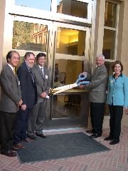 Dean Chan, Bill Robinson, Chair Rudnick, Chancellor Carnesale, Dean O'Brien.JPG